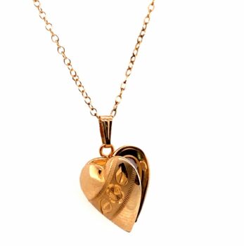 14K Floral Heart Locket Necklace, a holiday jewelry gift under $200