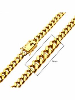 Stainless Steel Gold Plated Miami Cuban Chain, a holiday jewelry gift under $200