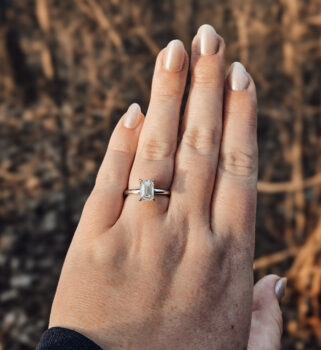 Modern diamond engagement ring in Winona, MN.